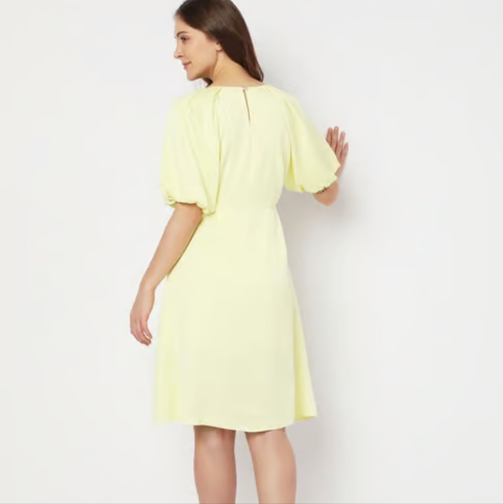 Express Light Yellow Backless Dress